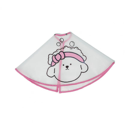 Baby cape with cartoon design on a white background