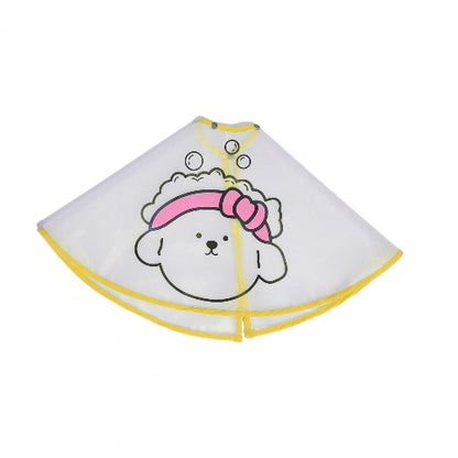 Baby bib with cartoon dog design on a white background