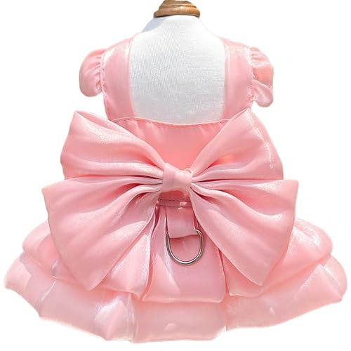 Cute Princess Dog Dress Harness with Bow Knot for Dogs and Cats